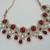 Maroon color necklace set with earrings & maang tikka | kundan & agate stone | lekar gold plating