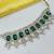 green color necklace set with earrings & maang tikka | kundan & agate stone | lekar gold plating