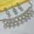 White color necklace set with earrings & maang tikka | kundan & agate stone | lekar gold plating