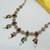Maroon green color necklace set with earrings & maang tikka | kundan and agate stone | antique gold plating