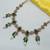 Green color necklace set with earrings & maang tikka | kundan and agate stone | antique gold plating