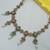 Pista pink color necklace set with earrings & maang tikka | kundan and agate stone | antique gold plating