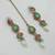 Pista pink color necklace set with earrings & maang tikka | kundan and agate stone | antique gold plating