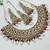 Majanta color necklace set with earrings & maang tikka | kundan and agate stone | antique gold plating