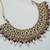Majanta color necklace set with earrings & maang tikka | kundan and agate stone | antique gold plating