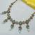Pista color necklace set with earrings & maang tikka | kundan and agate stone | antique gold plating