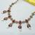 Majanta color necklace set with earrings & maang tikka | kundan and agate stone | antique gold plating