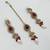 Maroon color necklace set with earrings & maang tikka | kundan and agate stone | antique gold plating