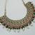 Maroon green color necklace set with earrings & maang tikka | kundan and agate stone | antique gold plating