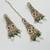 Maroon green color necklace set with earrings & maang tikka | kundan and agate stone | antique gold plating
