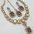 Magenta color necklace set with earrings & maang tikka | kundan and agate stone | antique gold plating