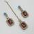 Magenta color necklace set with earrings & maang tikka | kundan and agate stone | antique gold plating