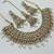 Pista pink color necklace set with earrings & maang tikka | kundan and agate stone | antique gold plating