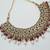Maroon color necklace set with earrings & maang tikka | kundan and agate stone | antique gold plating