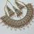 Beby pink color necklace set with earrings & maang tikka | kundan and agate stone | antique gold plating