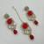 Multy color necklace set with earrings & maang tikka | kundan & agate stone | lekar gold plating