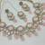 Pink color necklace set with earrings & maang tikka | kundan & agate stone | lekar gold plating