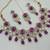 Purple color necklace set with earrings & maang tikka | kundan & agate stone | lekar gold plating