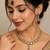 Maroon color necklace set with earrings & maang tikka | kundan and agate stone | antique gold plating
