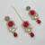 Red color necklace set with earrings & maang tikka | kundan & agate stone | lekar gold plating