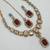 Maroon color necklace set with earrings & maang tikka | kundan and agate stone | antique gold plating