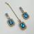 Firoza color necklace set with earrings & maang tikka | kundan and agate stone | antique gold plating