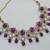 Purple color necklace set with earrings & maang tikka | kundan & agate stone | lekar gold plating