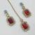 Maroon color necklace set with earrings & maang tikka | kundan and agate stone | antique gold plating