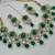 Green color necklace set with earrings & maang tikka | kundan & agate stone | lekar gold plating