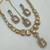 Baby pink color necklace set with earrings & maang tikka | kundan and agate stone | antique gold plating