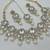 White color necklace set with earrings & maang tikka | kundan & agate stone | lekar gold plating