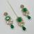 Green color necklace set with earrings & maang tikka | kundan & agate stone | lekar gold plating
