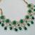 Green color necklace set with earrings & maang tikka | kundan & agate stone | lekar gold plating