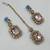 Baby pink color necklace set with earrings & maang tikka | kundan and agate stone | antique gold plating