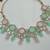 Pink pista color necklace set with earrings & maang tikka | kundan & agate stone | lekar gold plating