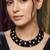 Black white stone studded rose gold butterfly charm beaded choker necklace for women