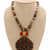 Brown natural gemstone handcrafted hand-beaten pendant necklace for women
