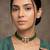 Green kundan stone & crystal embellished choker necklace for women