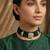 Green kundan polki gold finish braided choker necklace for women