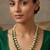 Green pearl & beaded gold tone filigree renaissance necklace for women