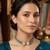 Grey pearl & crystal embellished jute choker necklace for women