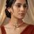Pink emerald kundan & polki diamond rosy choker necklace for women
