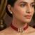 Red crystal beaded kundan gold plated choker necklace for women