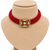 Red crystal beaded kundan gold plated choker necklace for women