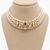White kundan & ruby gold plated braided jute necklace for women