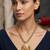 Yellow stone & clear accent medallion pendant necklace for women