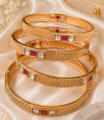 Ruby Royal Filigree Stone Bangle