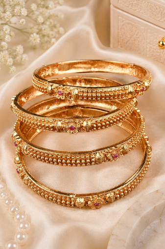 Floral Accent Heritage Bangle