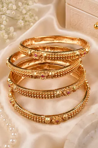 Floral Accent Heritage Bangle