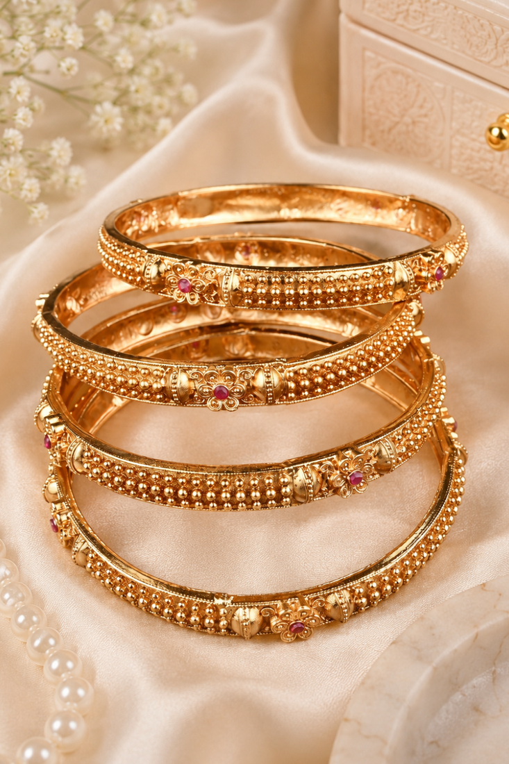 Floral Accent Heritage Bangle